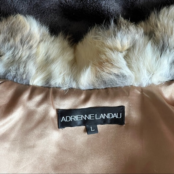 ADRIENNE LANDAU 100% Rabbit Fur Vest In Natural Brown L like new - Picture 7 of 16